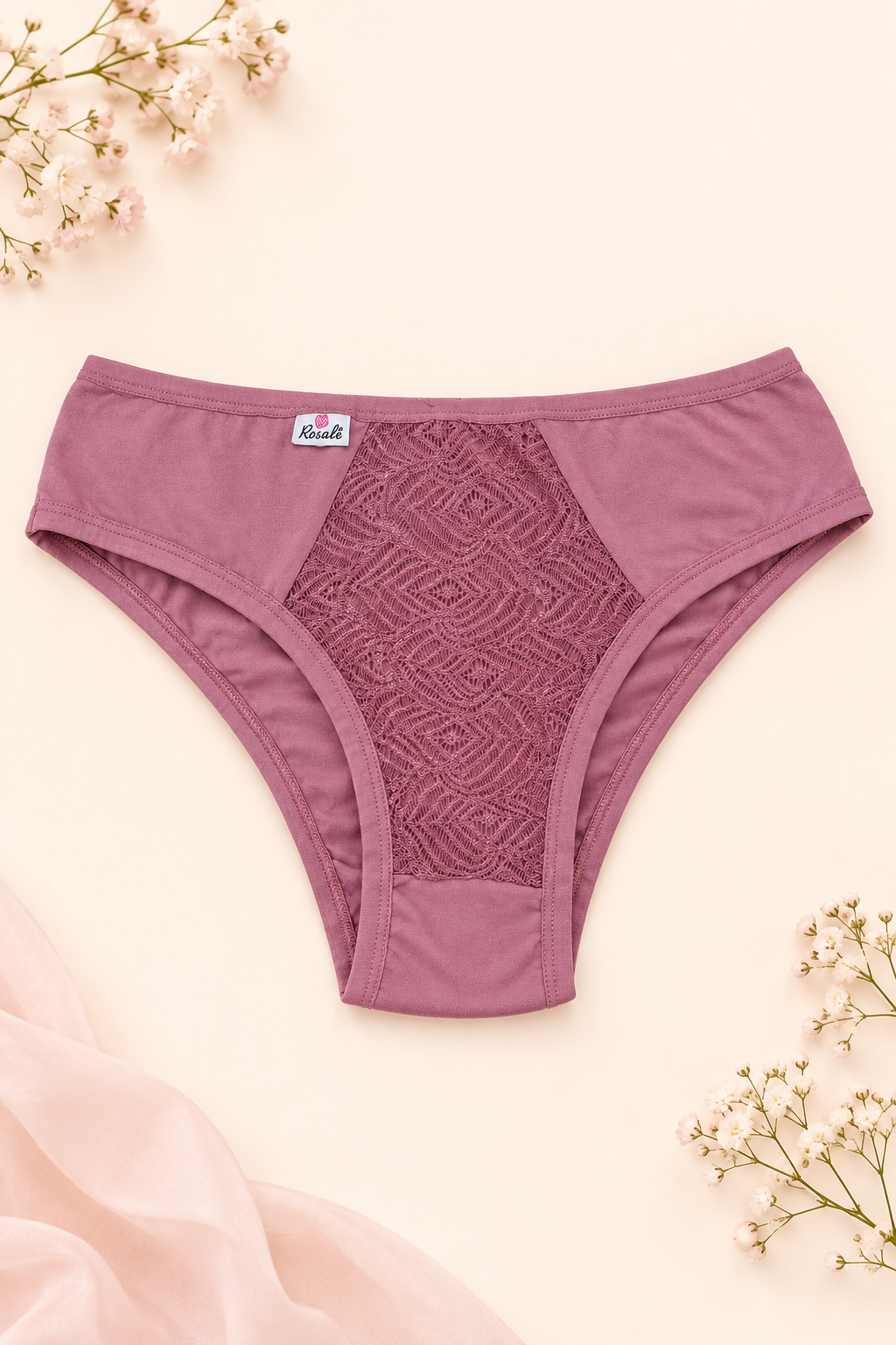 Calcinha rose mauve - fundo off-white pêssego